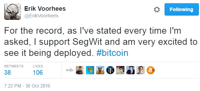 erik voorhees segregated witness