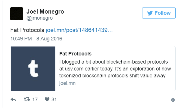 Joel Monegro tweets