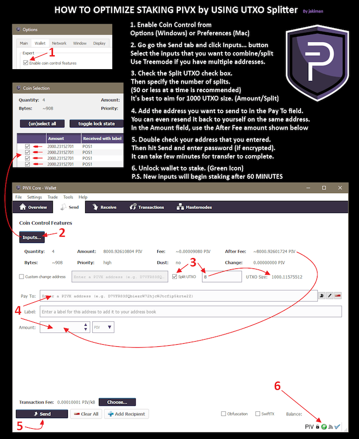 PIVX UTXO Splitter